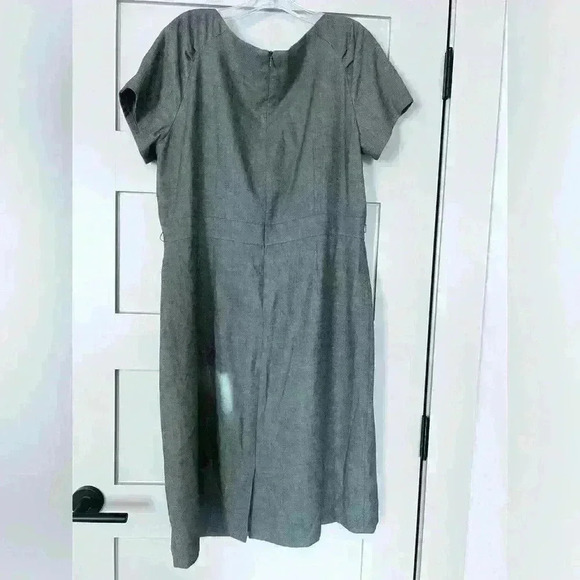 Tahari Arthur S. Levine Grey A-Line Short Sleeve Dress with Belt- Size XL- NWOT - Picture 6 of 6